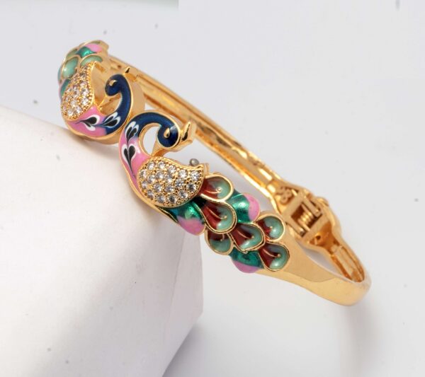 Latest Colorful Peacock with Diamond Bangles
